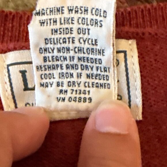 L.L.Bean Mens Rust Cotton & Cashmere Blend Cardigan V-Neck 4-Button Pockets M - Picture 6 of 10